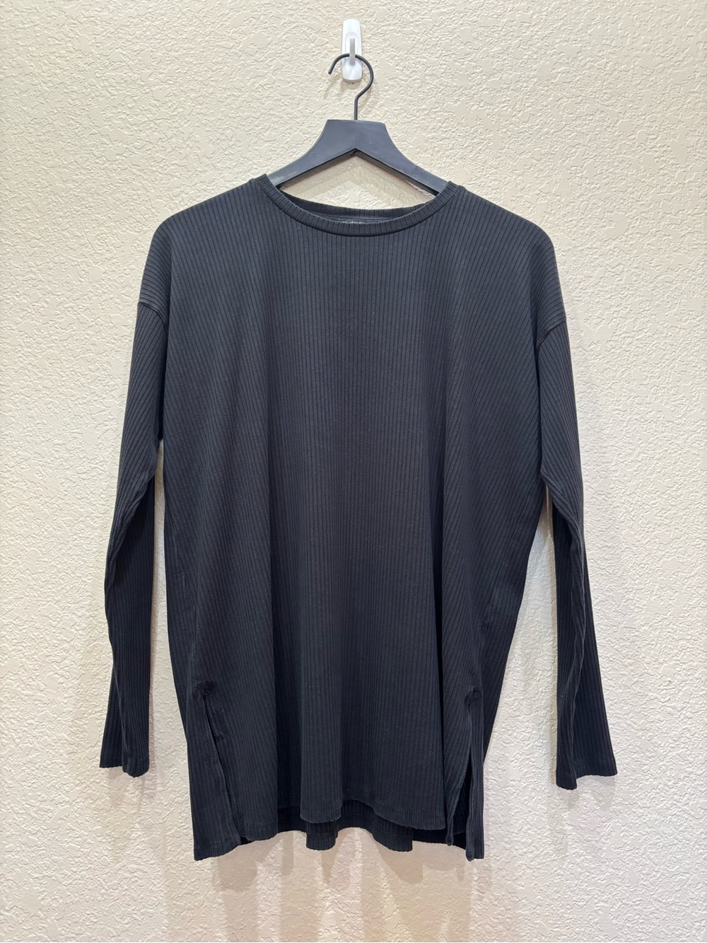Eileen Fisher Stretch Rib Crewneck Organic Cotton Minimalist Sustainable Small